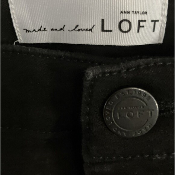 Loft Jeans 12 Black 34” Waist Modern Kick Crop Minimalist Made And Loved Women - Picture 3 of 6